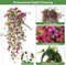 2 PCS Artificial Daisy Hanging Flowers with Eucalyptus for Outdoor Garden Decor (Purple Red Light Purple)